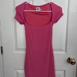 Princess Polly Vibrant Pink Ribbed Dress